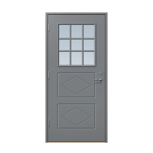 Entrédörr till villa Benarp 10 x 21, Vänsterhängd, Askgrå
