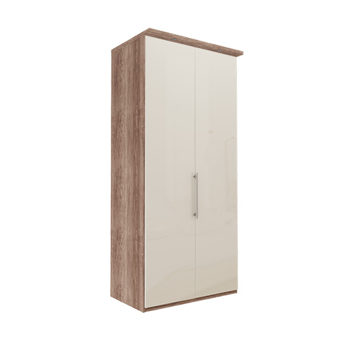 Garderob Atlanta - Mörk rustik ek 216 cm, Med kornisch, Höger