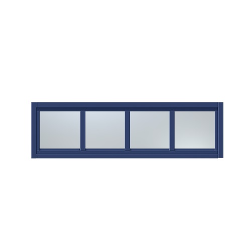 Överljus med spröjs Näs 9x4, Marinblå, Frostat glas