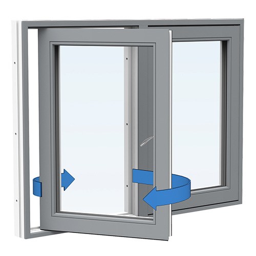 Sideswing 2-bågar Energi Aluminium 16, 9, Askgrå