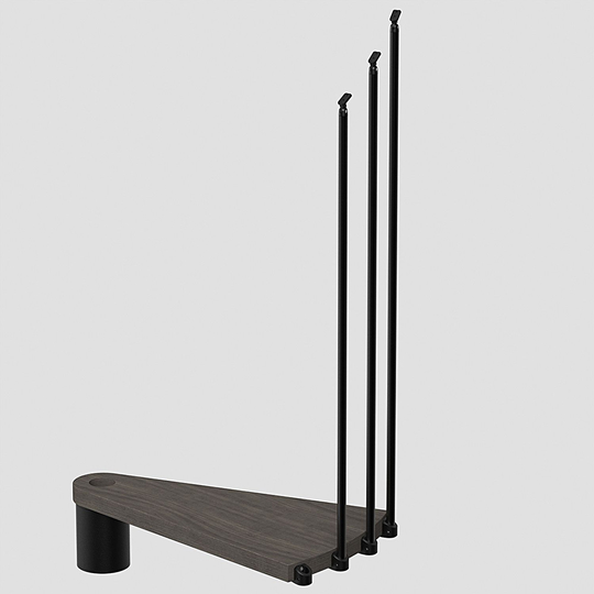 Fontanot Spin T 030 - Extra steg trappa 148 cm, Svart / Mörk alm