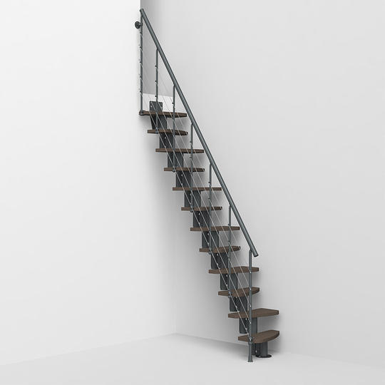Fontanot alternerande trappsteg Spin SP 010 A - Trappa 269-327 cm, Grå / Mörk alm