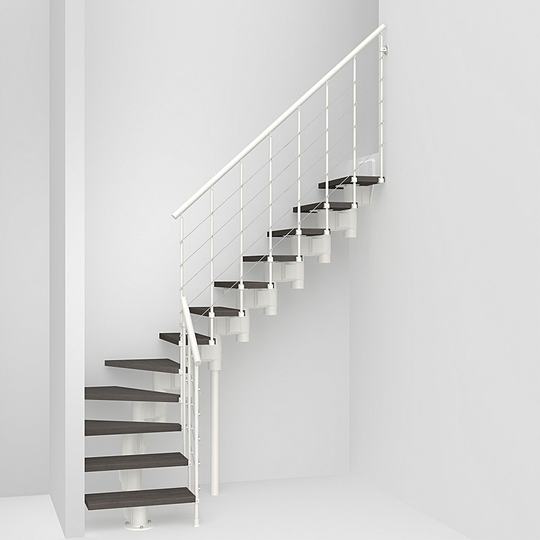 Fontanot Spin R 010 A - Trappa 258-349 cm, Vit / Mörk alm, 75 cm