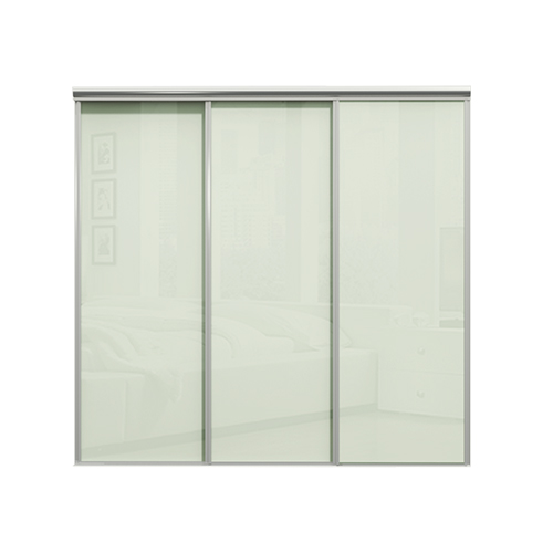 Mix Skjutdörr Opalvit glasdörr 2380 mm 3 dörrar