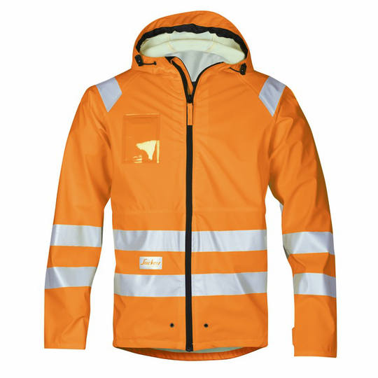 REGNJACKA KL2 PU HV ORANGE XS | Beijerbygg Byggmaterial