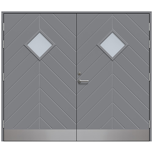 Slagport Saxtorp 2500 x 2100 mm, Frostat glas, Askgrå