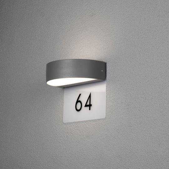 5W LED, inkl husnummer Konstsmide Monza vägglykta 2x4