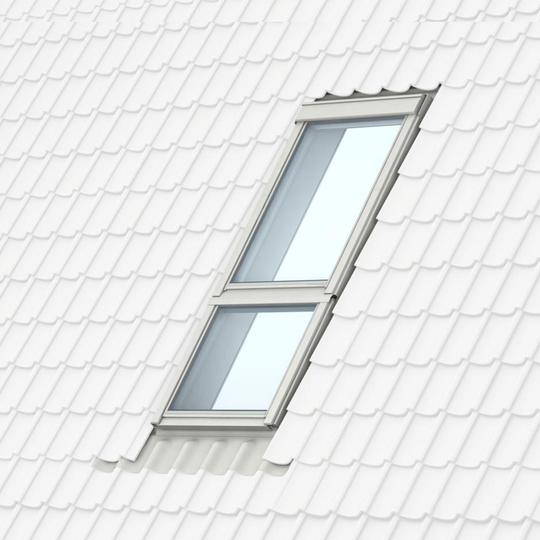 pivåfönster och fast Velux kombinerat takfönster 11 x 14, 11 x 9 dm