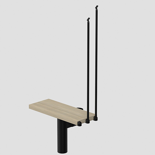 Fontanot Spin R 030 - Extra steg trappa Svart / Ljus alm, 90 cm