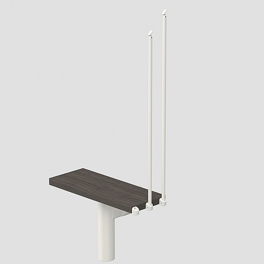 Fontanot Spin R 030 - Extra steg trappa Vit / Mörk alm, 65 cm