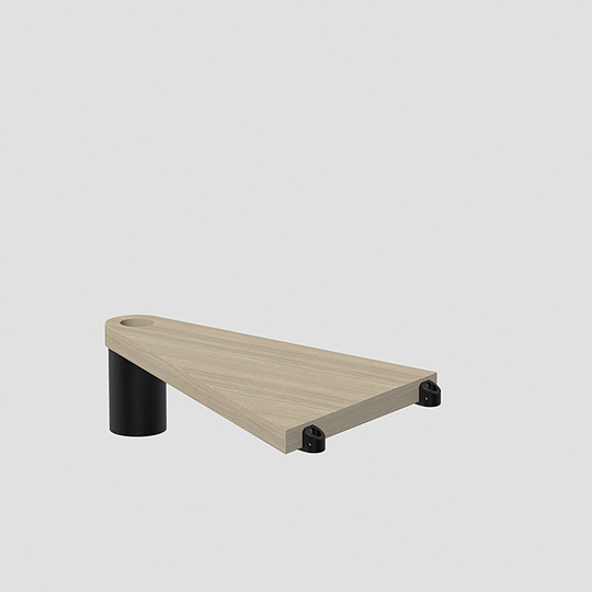Fontanot Spin Q - Tresidigt trappsteg 138 cm, Svart / Ljus alm