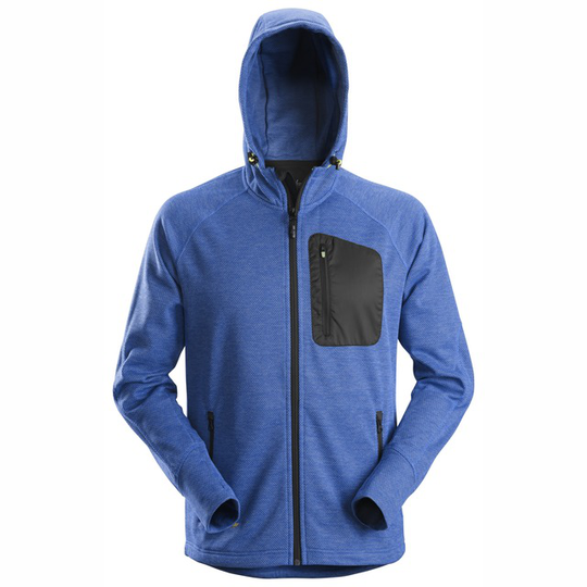 HOODIE FLEECE FW KLARBLÅ/SVART