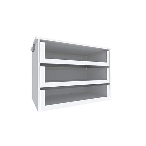 Lådsektion Inredning Mix 1090 mm, 3 st Mellan med glasfront