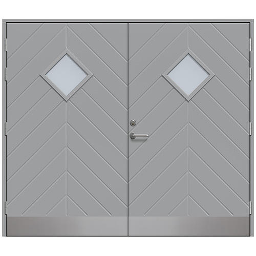 Slagport Saxtorp 2400 x 2100 mm, Frostat glas, Stengrå