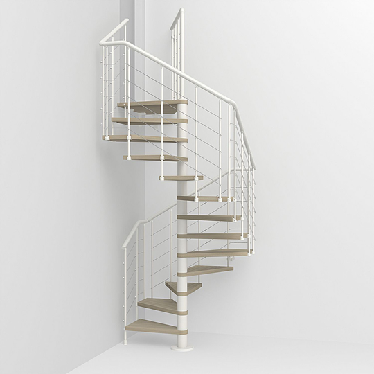 Fontanot spiraltrappa Spin Q 010 A - Trappa 291-332 cm , 138 cm, Vit / Ljus alm