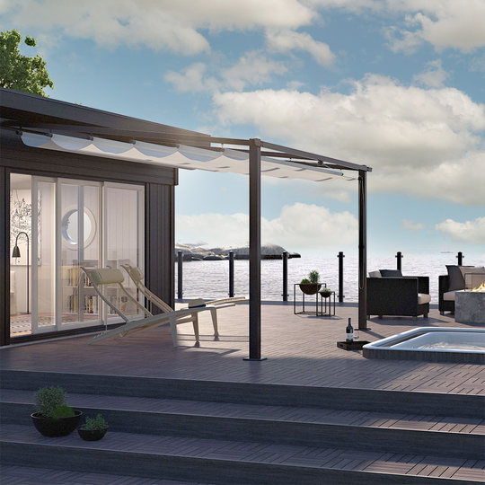 Väggpergola i aluminium Jabo väggpergola 4x4 m Vit