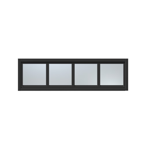 Överljus med spröjs Näs 15x3, Grafitsvart, Frostat glas