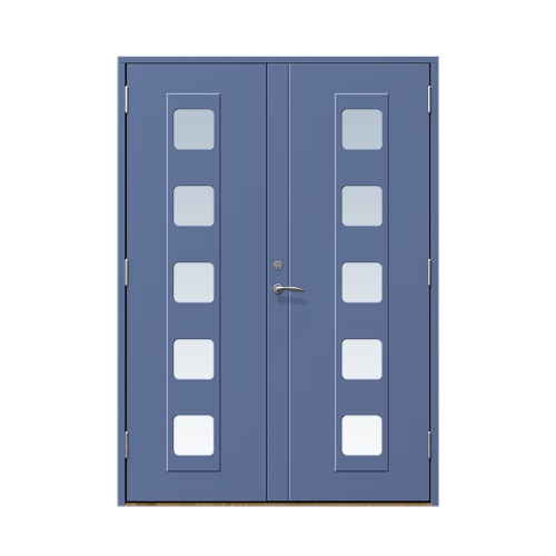 Entrédörr till villa Haga 15 x 21, Höger gångdörr, Skymningsblå
