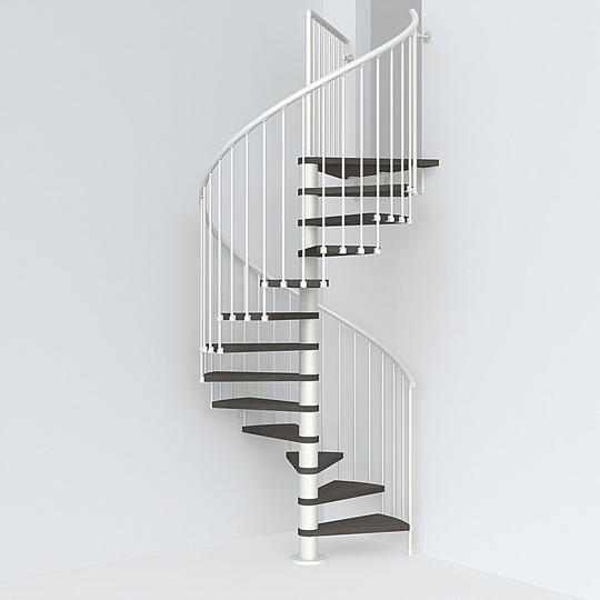 Fontanot spiraltrappa Spin T 030 - Trappa 271-309 cm, 138 cm, Vit / Mörk alm