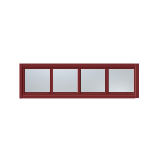 Överljus med spröjs Näs 13x4, Röd, Frostat glas