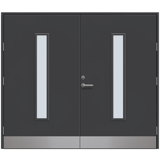 Slagport Stehag 2500 x 2100 mm, Frostat glas, Antracitgrå