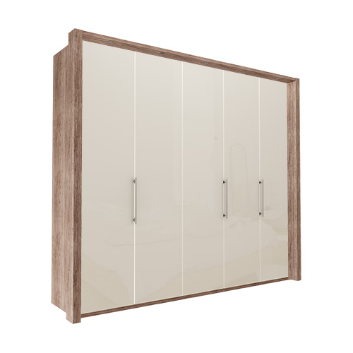 Garderob Atlanta - Mörk rustik ek 250 cm, 236 cm, Med ram
