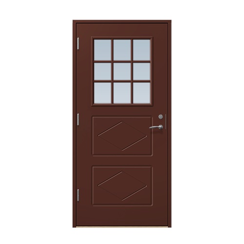 Entrédörr till villa Benarp 10 x 21, Vänsterhängd, Nötbrun