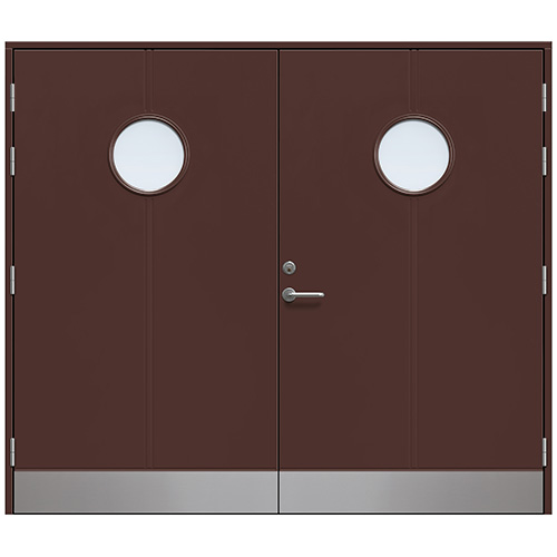 Slagport Lerhamn 2400 x 2100 mm, Klarglas, Nötbrun