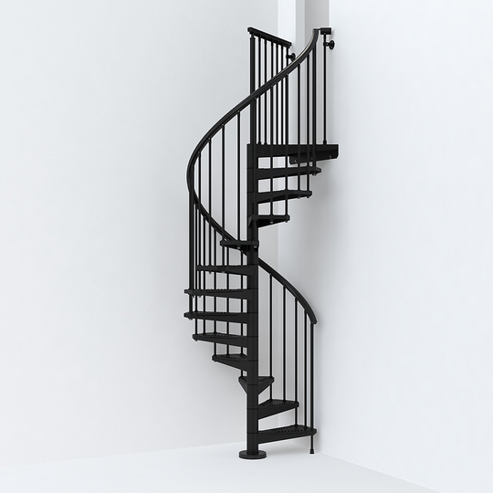 Fontanot spiraltrappa SKY 030 - Trappa 120 cm, Svart, 211-283 cm