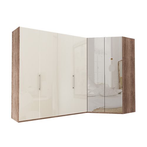 Garderob Atlanta - Mörk rustik ek 200 cm, 236 cm, Walk-in