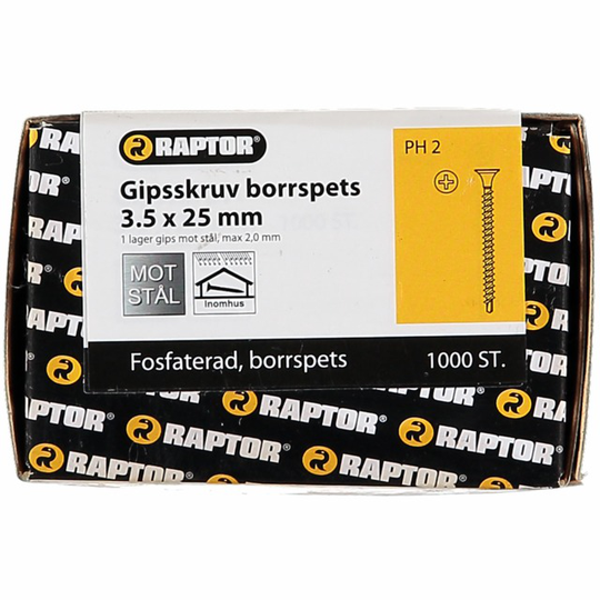 GIPSSKRUV BORR 3,5X25 STÅL FOS | Beijerbygg Byggmaterial