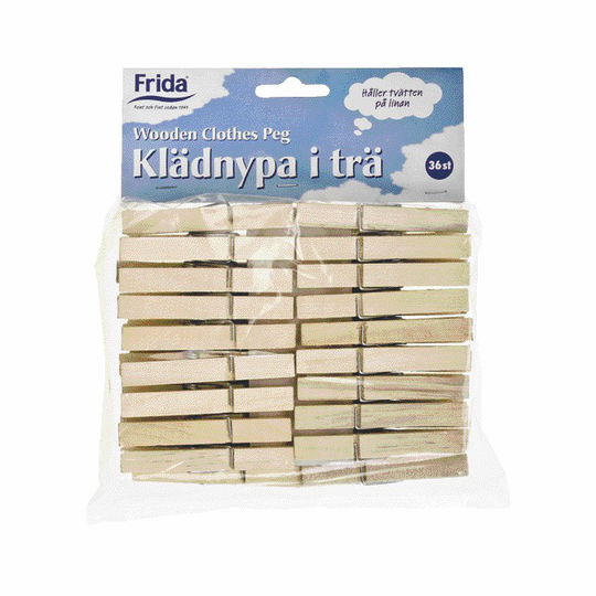 TVÄTTKLÄMMA TRÄ 36ST