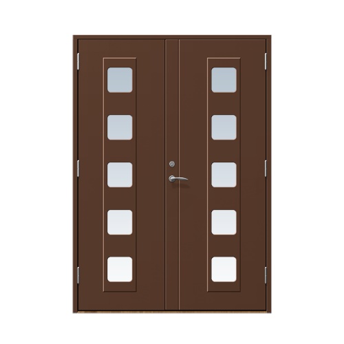 Entrédörr till villa Haga 13 x 21, Höger gångdörr, Nötbrun
