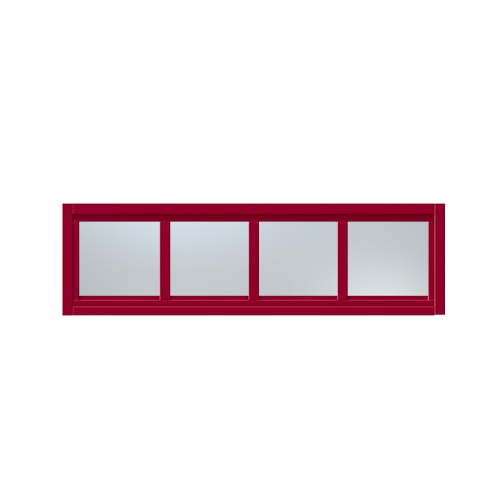 Överljus med spröjs Näs 14x3, Hallonröd, Frostat glas