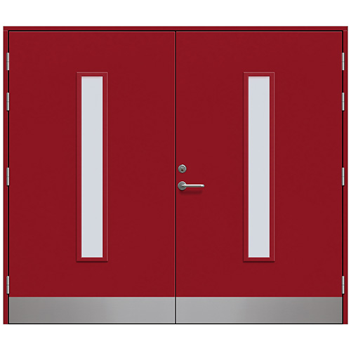 Slagport Stehag 2500 x 2100 mm, Frostat glas, Hallonröd