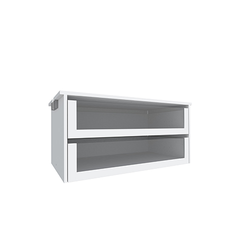 Lådsektion Inredning Mix 790 mm, 2 st Mellan med glasfront