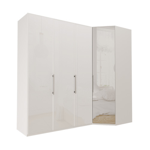 Garderob Atlanta - Vit 150 cm, 236 cm, Vitt glas