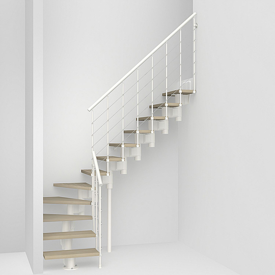 Fontanot Spin R 010 A - Trappa 258-349 cm, Vit / Ljus alm, 75 cm