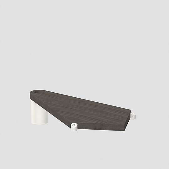 Fontanot Spin Q - Hörnsteg trappa 118 cm, Vit / Mörk alm