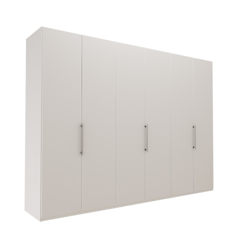 Garderob Atlanta - Vit 300 cm, 236 cm, Utan kornisch / ram