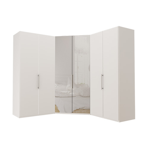 Garderob Atlanta - Vit 100 + walk-in + 100, 216 cm, Vit