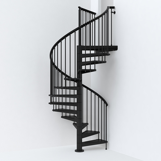 Fontanot spiraltrappa SKY 030 - Trappa 160 cm, Svart, 295-330 cm