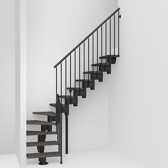 Fontanot Spin R 030 - Trappa 275-373 cm, Svart / Mörk alm, 75 cm