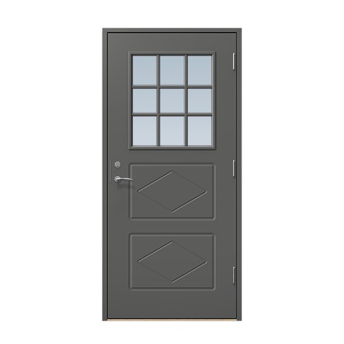 Entrédörr till villa Benarp 10 x 21, Högerhängd, Mörkgrå