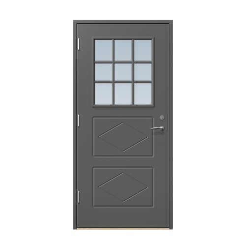 Entrédörr till villa Benarp 10 x 21, Vänsterhängd, Mörkgrå