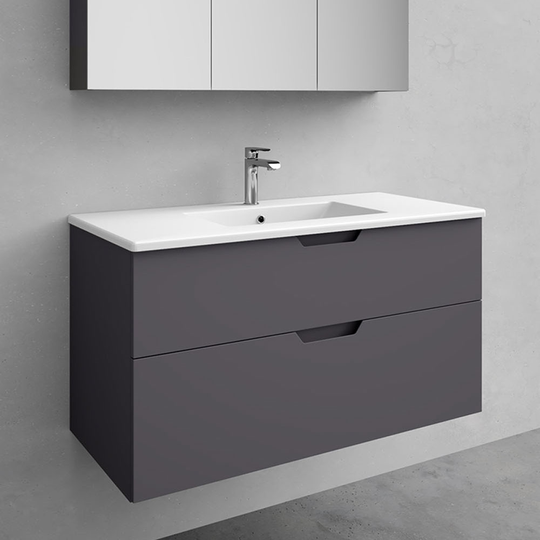 Kommod med tvättställ Noro Studio Antracit 900 mm, Gjuten betong