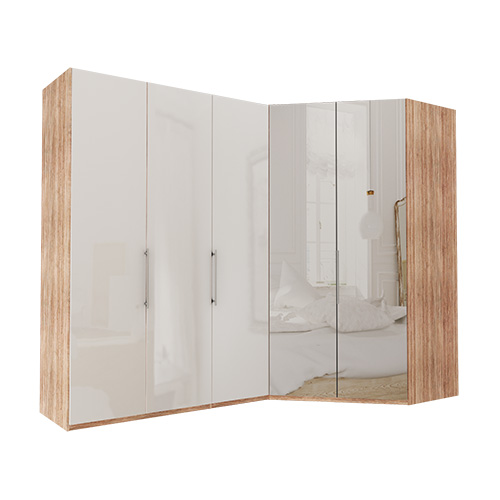 Garderob Atlanta - Ljus rustik ek 150 cm, 236 cm, Walk-in
