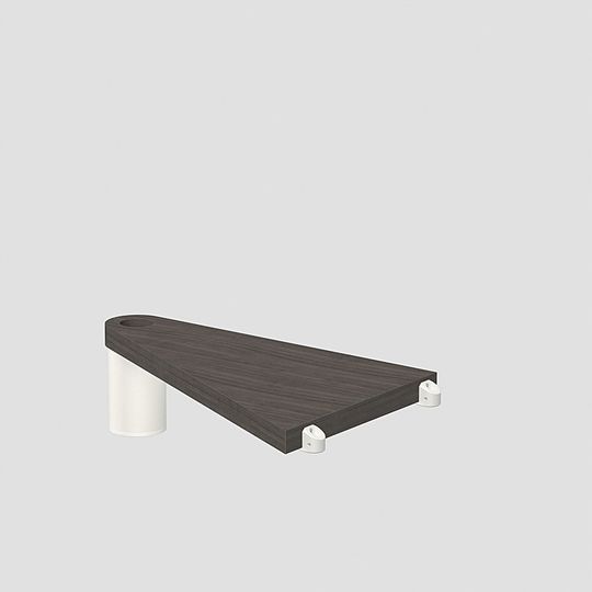 Fontanot Spin Q - Tresidigt trappsteg 118 cm, Vit / Mörk alm