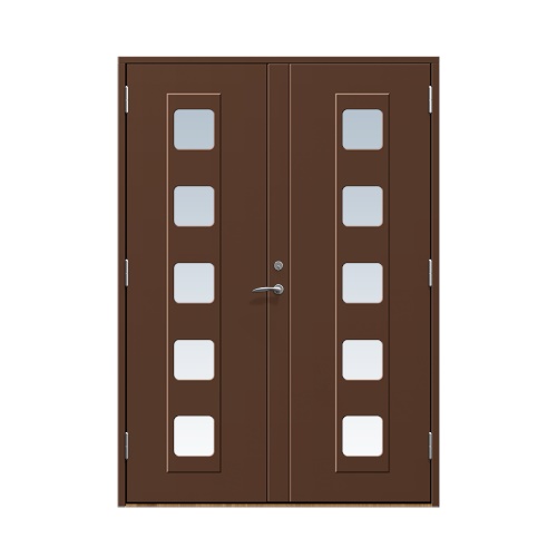 Entrédörr till villa Haga 15 x 21, Vänster gångdörr, Nötbrun