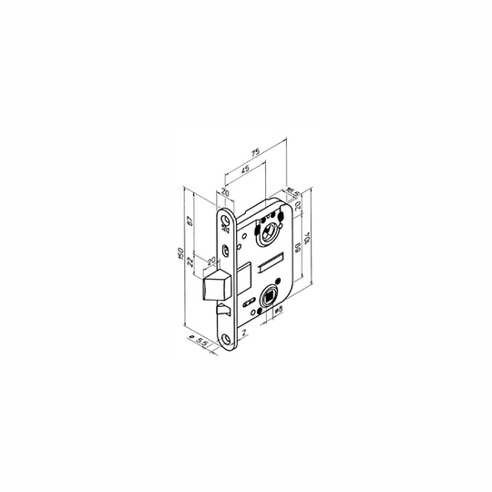 LÅSHUS 4570 CH VÄNSTER ABLOY KROM